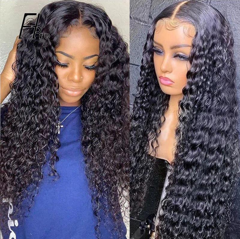 5x5 HD Invisible Lace Closure Wig Glueless Deep Wave Virgin Human Hair 180% Density